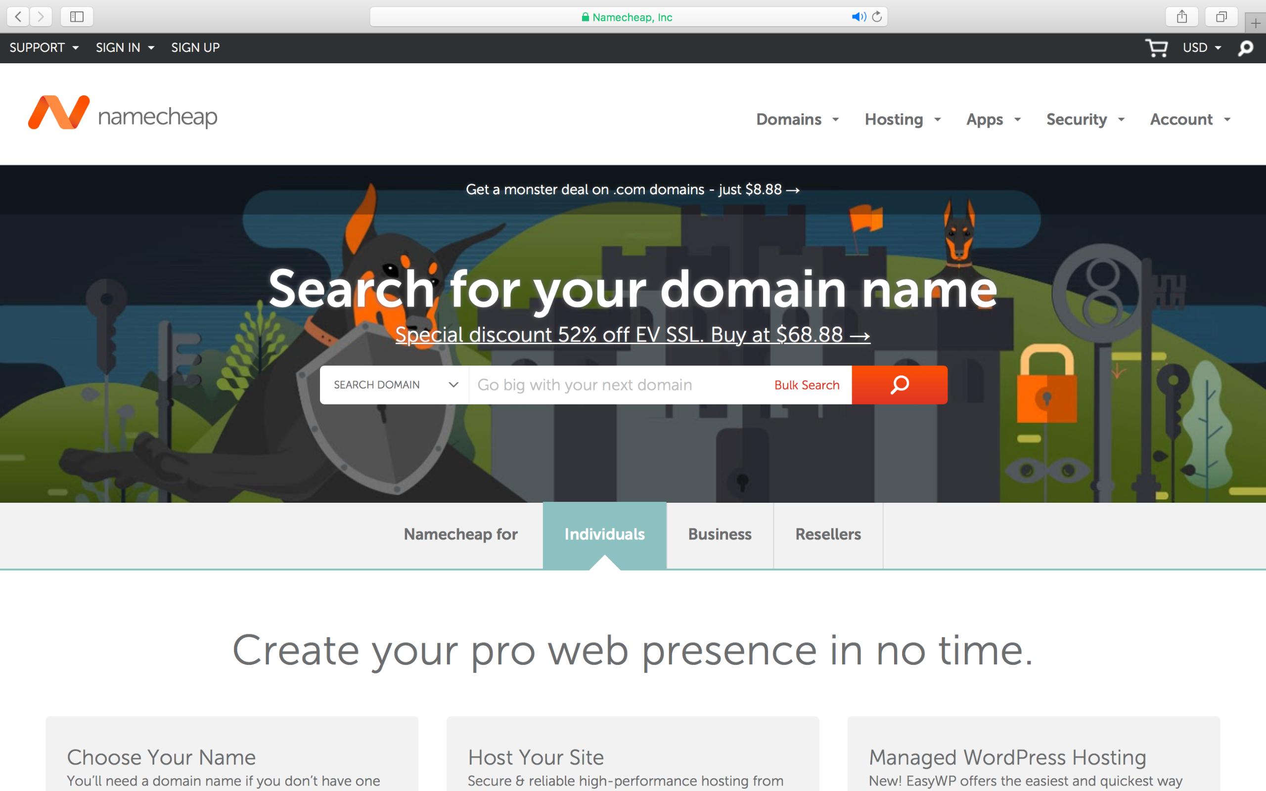 Visit Namecheap