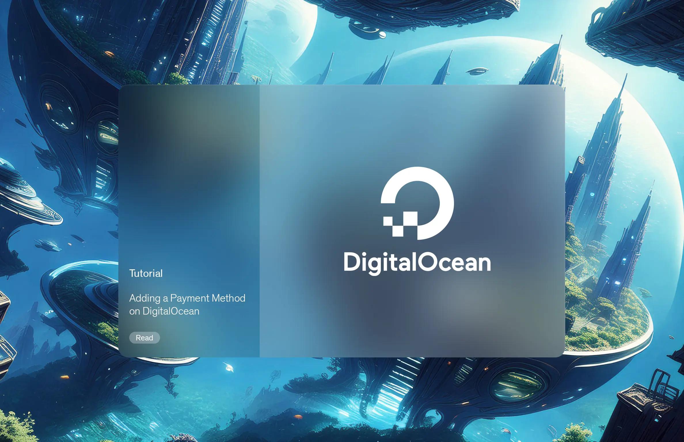 Adding a Payment Method on DigitalOcean